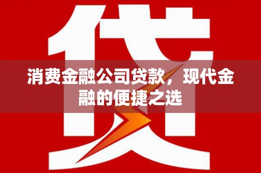 庆城消费金融公司贷款，现代金融的便捷之选