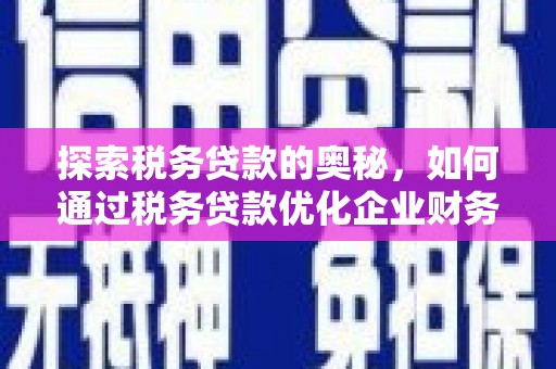 庆城探索税务贷款的奥秘，如何通过税务贷款优化企业财务