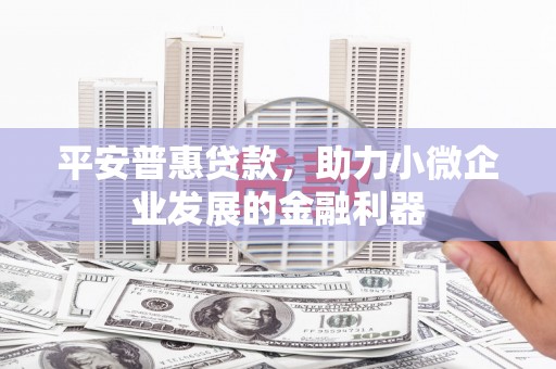 庆城平安普惠贷款，助力小微企业发展的金融利器