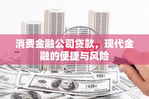 庆城消费金融公司贷款，现代金融的便捷与风险