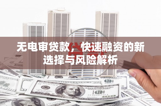 庆城无电审贷款，快速融资的新选择与风险解析