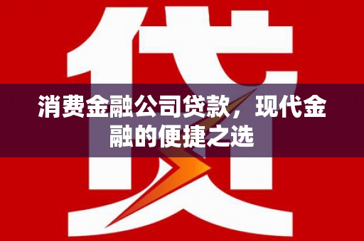 庆城消费金融公司贷款，现代金融的便捷之选
