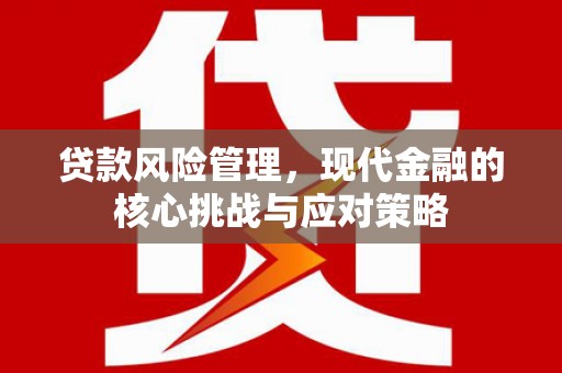 庆城贷款风险管理，现代金融的核心挑战与应对策略